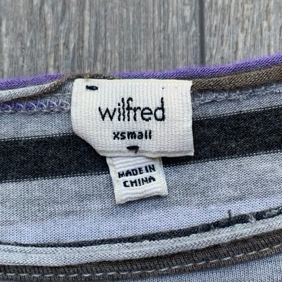 Aritzia Wilfred T-shirt Cropped stripes boxy fit short sleeve Gray Size XS - Picture 13 of 14
